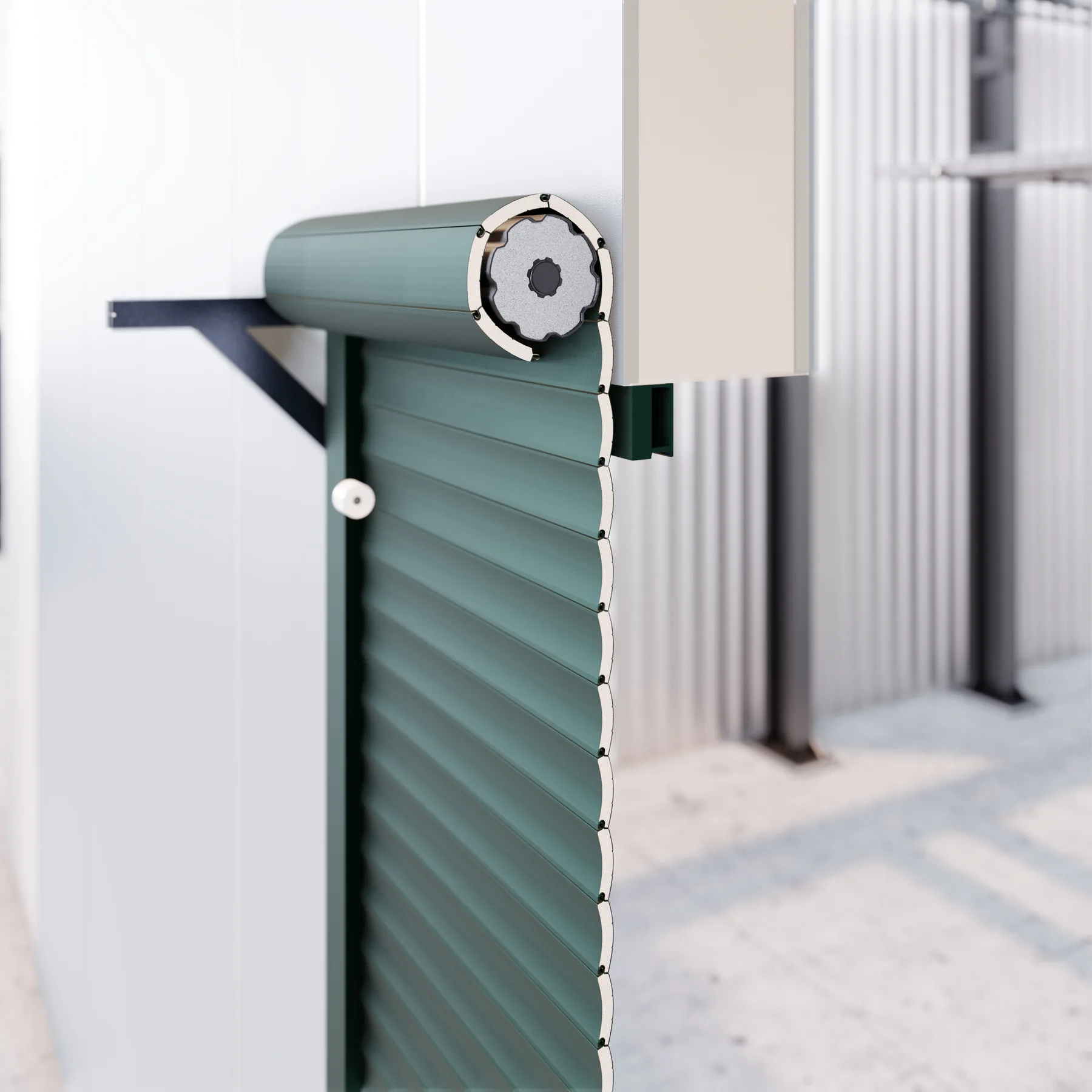 Brama przemysłowa - montaż na konsolach na mur od zewnątrz