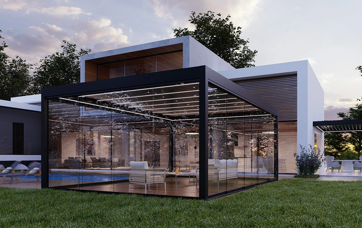 Detal konstrukcji pergoli aluminiowej