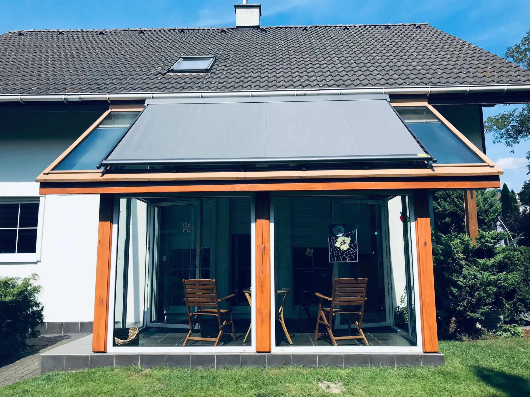 Rolety poziome Veranda w realizacji na Śląsku - efekt końcowy po montażu osłony dachowej