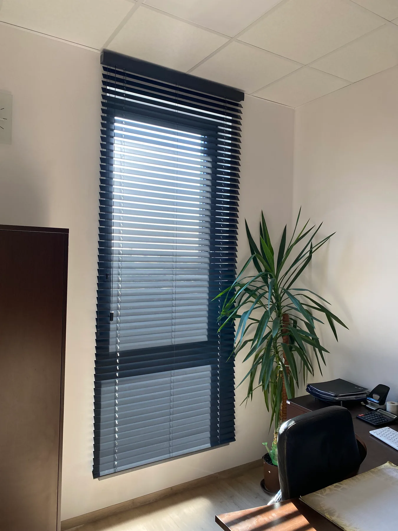 Żaluzje drewniane 50 mm w realizacji na Śląsku - kadr batchowej realizacji żaluzji drewnianych 50 mm na śląsku - ujęcie 16